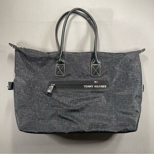 Tommy Hilfiger Carryall Tote, Zipper Close, Adjustable Sides, Monogram